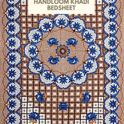HASHCART Brown Ethnic Motifs Printed 210 TC Pure Cotton Single Bedsheet 2.3 m x 1.52 m-image-42