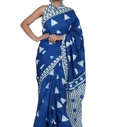 Craft Musium Pure Cotton Ready to Wear Bagru Saree-image-95