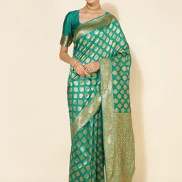 KALINI Woven Design Zari Silk Blend Saree-26