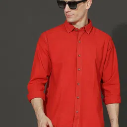 EPPE Men Smart Cutaway Collar Solid Denim Casual Shirt-image-97
