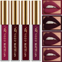 VOZO Set of 4 Vibrant Matte Liquid Lipstick - 4 ml Each - 101- 102 - 103 - 201-64