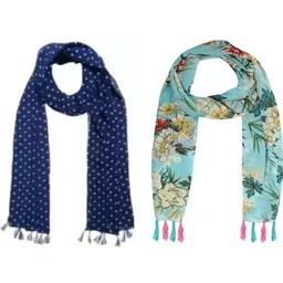 StoleVilla Women's Printed Designer Chiffon Stoles and Scarf (Multicolor) - Pack of 6-15