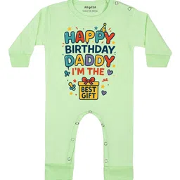 Arvesa Happy Birthday Daddy I'm The Best Gift Printed Bodysuit-picture-28