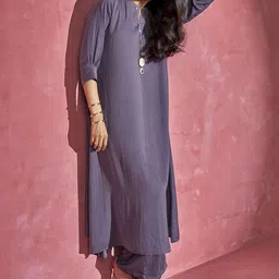 TANNAH Women Solid Kurta with Palazzo-55