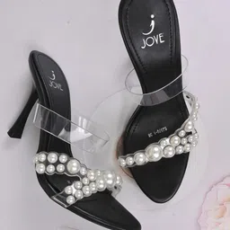 Jove Embellished PU Party Slim Heeled Sandals-33