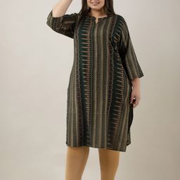 Fashion Zest Women Plus Size Ethnic Motifs Printed Straight Kurtas-image-96