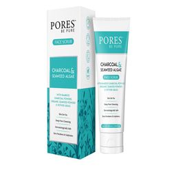 PORES Be Pure Set Of 3 Charcoal Gel Face Scrub With Seaweed & Algae-100g Each image 2