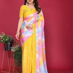 Sadika Floral Poly Chiffon Half and Half Saree-picture-21