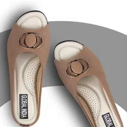 Global india Women Open Toe Block Heel Sandals-40