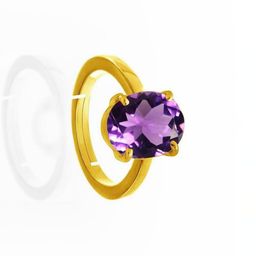 GenZcomplex Purple Brass Amethyst Finger Ring-image-83