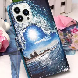 PEEPERLY Abstract Printed iPhone 16 Pro Flip Case Mobile Accessories-23