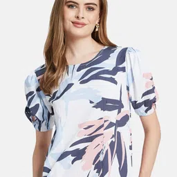 METTLE Floral Print Puff Sleeve Cotton Top-picture-1