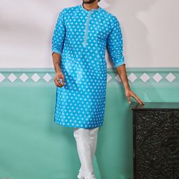VASTRAMAY Men Ethnic Motifs Printed Regular Kurta with Pyjamas-picture-46