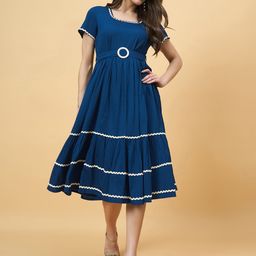 Azir Fit & Flare Midi Dress-image-63