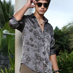 Campus Sutra Men Classic Fit Floral Printed Spread Collar Cotton Casual Shirt-picture-0