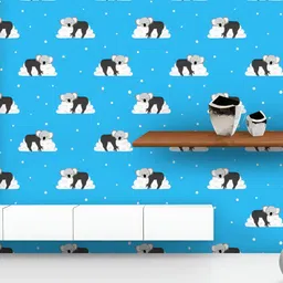 ArtzFolio Printed UV-Resistant Anti-Bacterial Sleeping Koala Bears On Clouds Peel & Stick Wallpaper-image-64