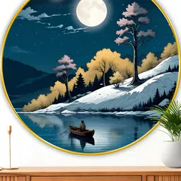 Myntra Elegant Homes Blue And White Printed Wood Wall Art-image-78