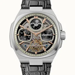 Ingersoll Men Textured Dial & Leather Straps Reset Time Analogue Automatic Watch I15801-image-81