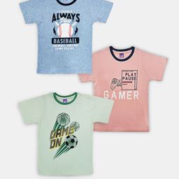 Here&Now X Game Begins Boys Set of 3 Assorted Printed T-shirts-7