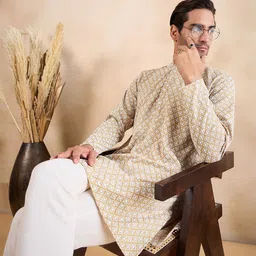 Anouk Brown Ethnic Motifs Embroidered Chikankari Straight Kurta-picture-22