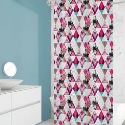 ArtzFolio White & Black Geometric Printed Waterproof Shower Curtain-image-91