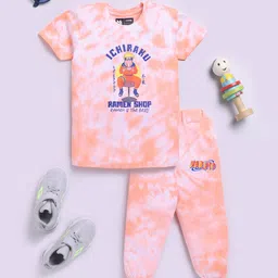 YK X Minute Mirth Boys Dyed Naruto Printed Pure Cotton T-shirt with Joggers-image-7