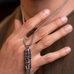SWASHAA Silver-Plated Contemporary Pendant with Chain-image-3
