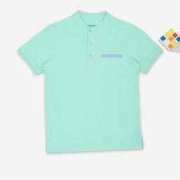 Pantaloons Junior Boys Solid Mandarin Collar Pure Cotton T-shirt-picture-40