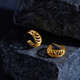 Accessorize 14K Gold-Plated Geometric Half Hoop Earrings-image-31