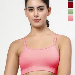 LILY Solid Full Coverage Non Padded Non-Wired Workout Bra-15