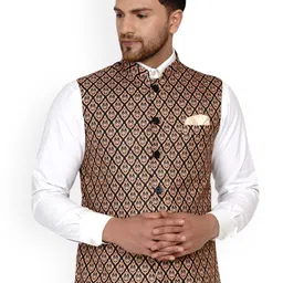 VEERA PARIDHAAN Printed Cotton Nehru Jacket-image-16