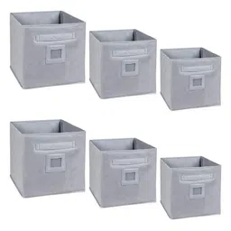 prettykrafts Grey 6 Pieces Collapsible Multi-Utility Organisers-20