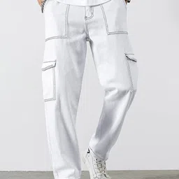 MASTERLY WEFT Men Super Relaxed Fit Stretchable Cargo Jeans-image-80