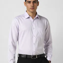 Van Heusen Men Regular Fit Spread Collar Textured Cotton Formal Shirt-picture-34