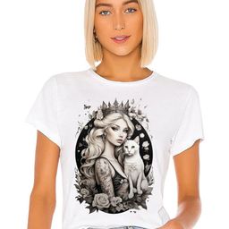 VLAM Women Printed Raw Edge T-shirt-image-75
