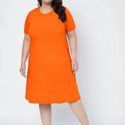 BRINNS Women Plus Size Cotton T-shirt Dress-image-2