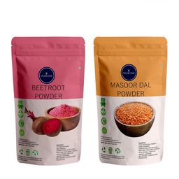 VEDICINE Set Of 2 Beetroot & Masoor Powder For Face Pack-100g Each-50