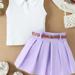 LULU & SKY Girls Striped Top with Skirt-image-104