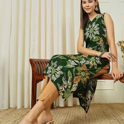 Anouk Rustic Women Floral Printed Thread Work Kurta-image-33