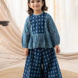 Tiber Taber Girls Printed Top with Palazzos-image-45
