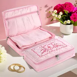 Myntra Elegant Homes Pink 2 Pieces 7-Compartments Jewellery Organisers-45