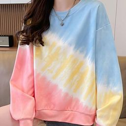 StyleCast x Revolte Women Colourblocked Tie and Dyed Sweatshirt-picture-40