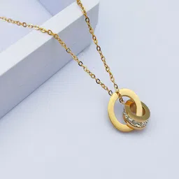 DressBerry Circular Shaped Stone Studed Pendant Chain-22