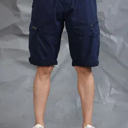 beevee Men Mid Rise Cotton Cargo Shorts with Turned-Up Hem-picture-28