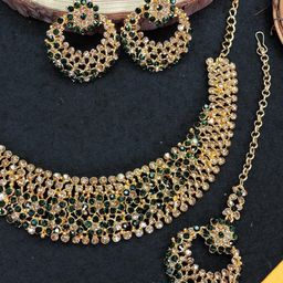 VATSALYA creation Women Green Jewellery Set-image-46