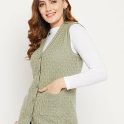 Zigo Women Cable Knit Sleeveless Cardigan-image-66
