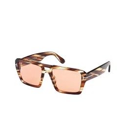 Tom Ford Men Brown Lens & Brown Aviator Sunglasses with-image-49