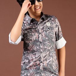 V-Mart Boys Floral Opaque Printed Casual Shirt-picture-5