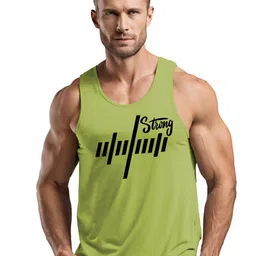 3Colors Printed Scoop Neck Gym Vests VEST-NCUT-LINESRONG-GREEN_M-image-82