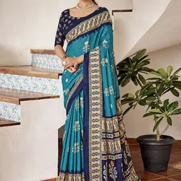 Ishin Ethnic Motifs Printed Saree With Blouse Piece-picture-54